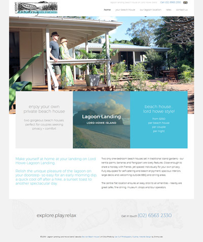Lagoon Landing – Lord Howe - Web Design Case Study