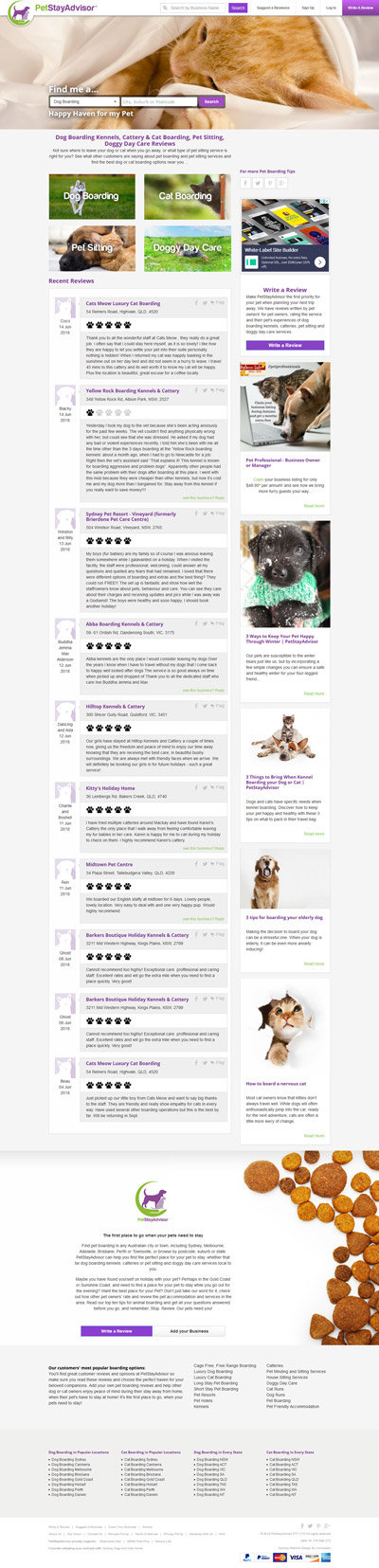 Pet Stay Advisor - Web Design Case Study