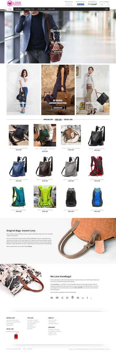 Love Handbags - Web Design Case Study