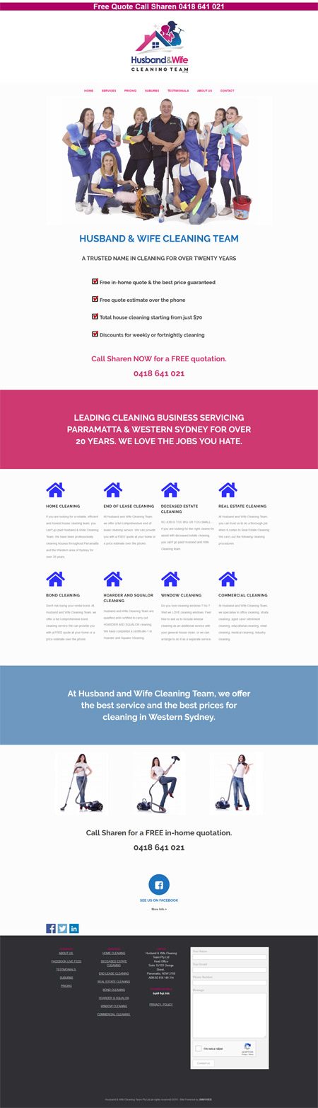 Husband And Wife Cleaning Team - Web Design Case Study
