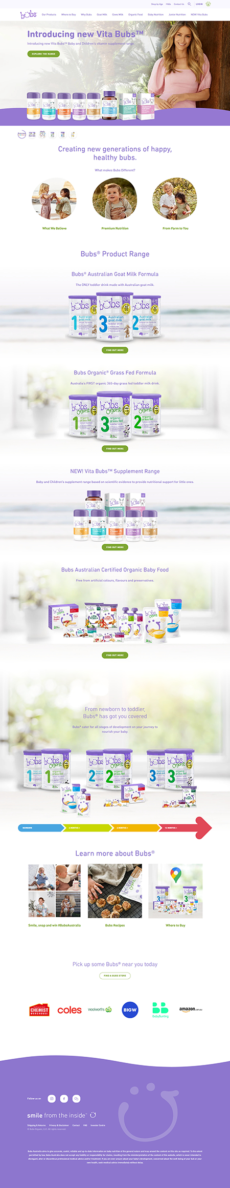 Bubs Australia - Web Design Case Study