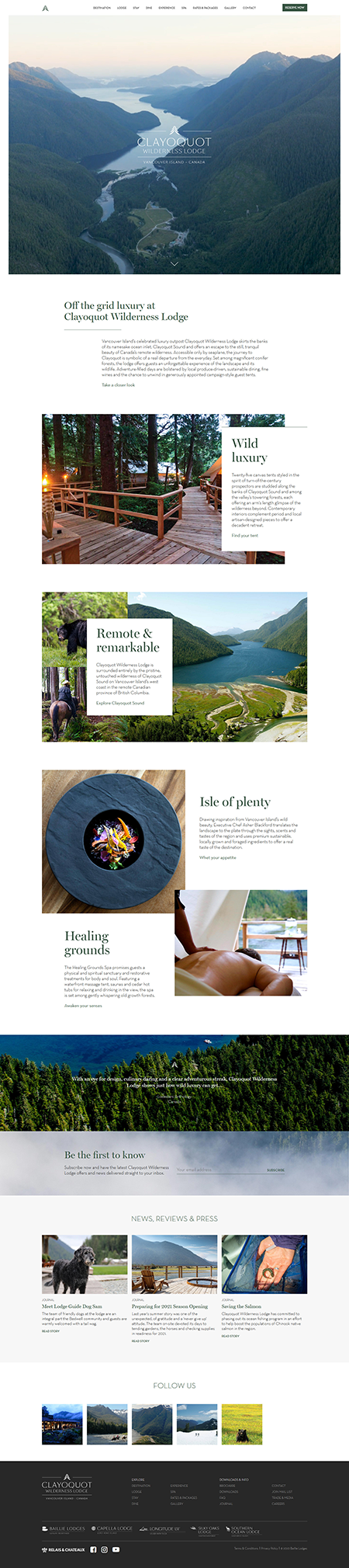 Clayoquot Wilderness Lodge - Web Design Case Study