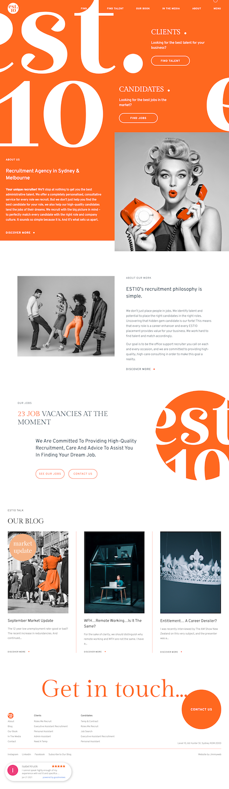 Est10 Recruitment - Web Design Case Study