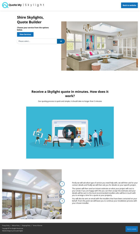 Quote My Skylight - Web Design Case Study
