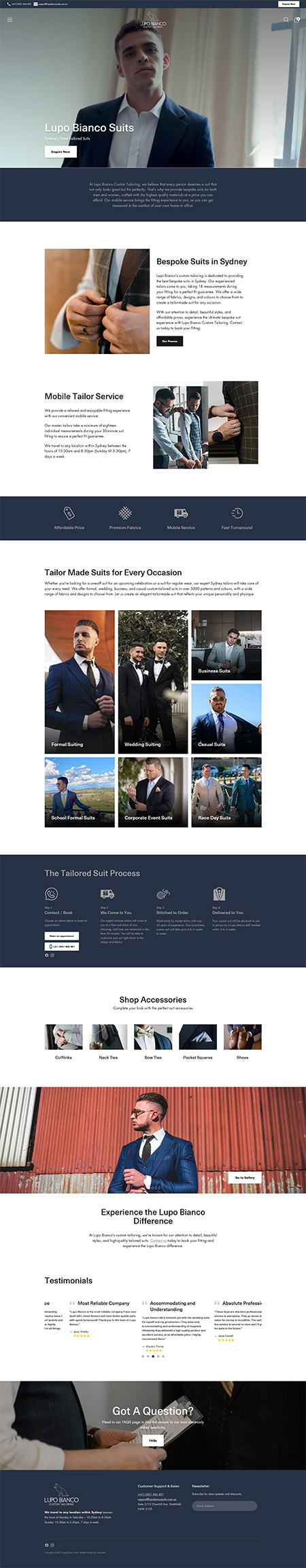 Lupo Bianco Suits - Web Design Case Study